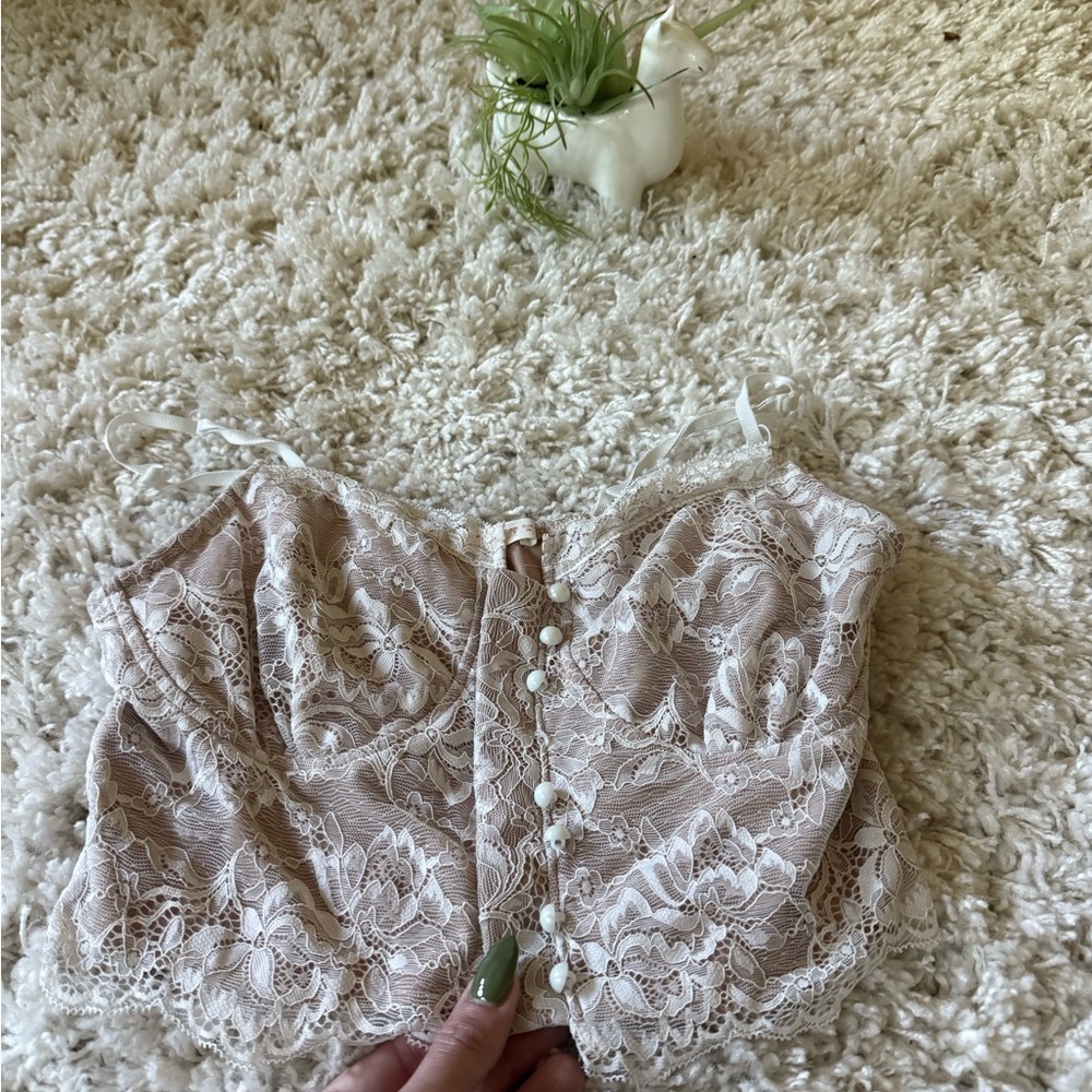 Lace Bralette romwe but in Cream